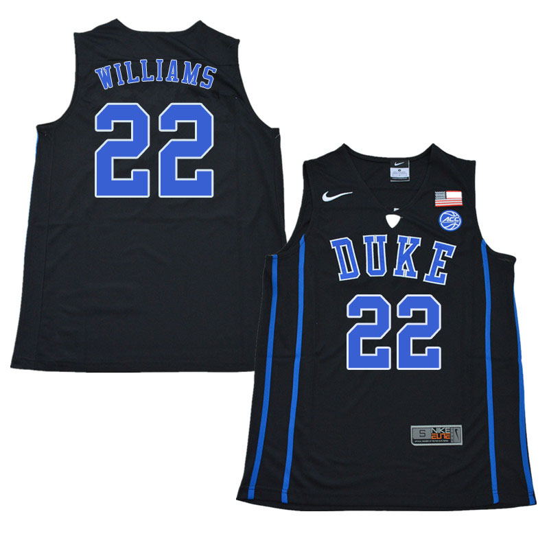 2018 Men #22 Jason Williams Duke Blue Devils College Basketball Jerseys Sale-Black